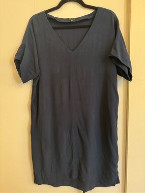 Madewell Navy V-Neck Short Sleeve Shift Dress
